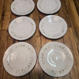 Vintage 1980 Carlton Andover China 6" Saucer Set Of 6 Elegant Tea Wear